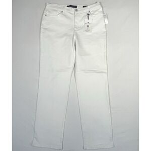 Gloria Vanderbilt White Amanda Stretch‎ Jeans size 12 34x 31 in Tapered Wide Leg